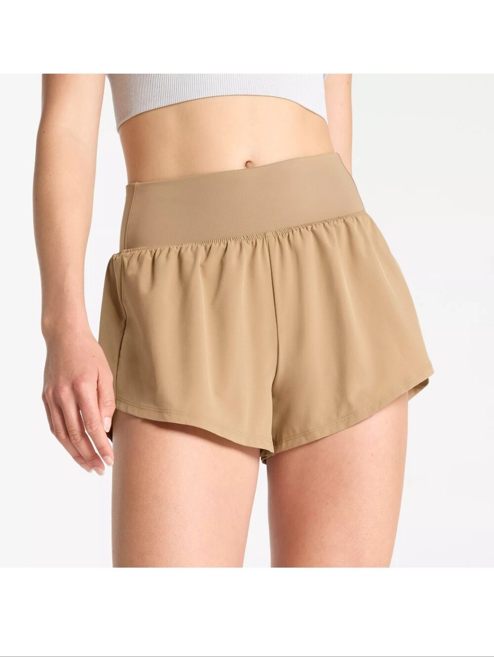 NWT DSG Shorts Knit High Rise Stride Warm Stone Brown Size XS Women's